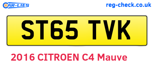 ST65TVK are the vehicle registration plates.