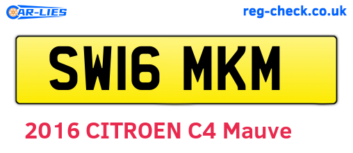 SW16MKM are the vehicle registration plates.