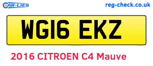 WG16EKZ are the vehicle registration plates.