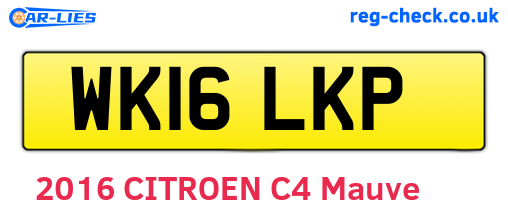WK16LKP are the vehicle registration plates.