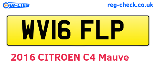 WV16FLP are the vehicle registration plates.