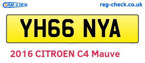YH66NYA are the vehicle registration plates.