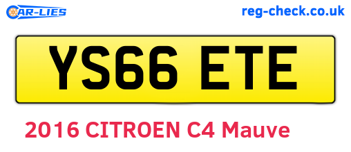 YS66ETE are the vehicle registration plates.