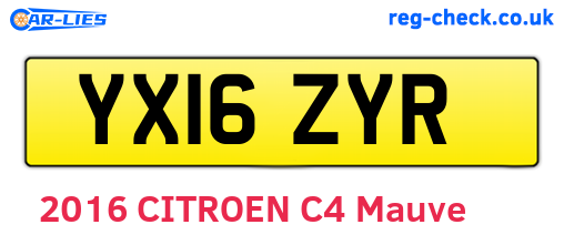 YX16ZYR are the vehicle registration plates.