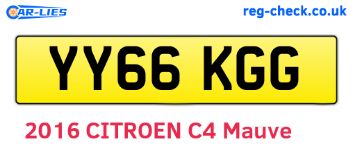 YY66KGG are the vehicle registration plates.