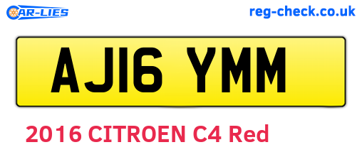 AJ16YMM are the vehicle registration plates.