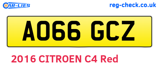 AO66GCZ are the vehicle registration plates.