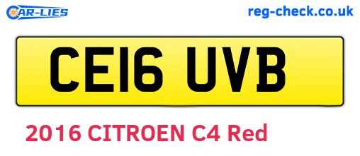 CE16UVB are the vehicle registration plates.