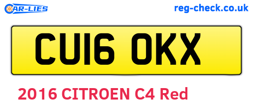 CU16OKX are the vehicle registration plates.