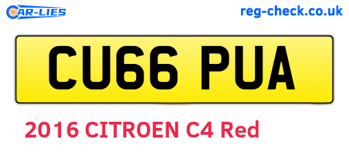 CU66PUA are the vehicle registration plates.