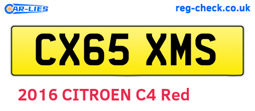 CX65XMS are the vehicle registration plates.