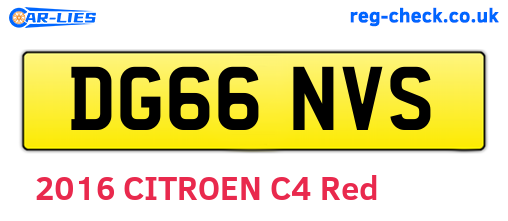 DG66NVS are the vehicle registration plates.