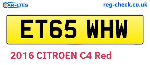 ET65WHW are the vehicle registration plates.
