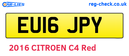 EU16JPY are the vehicle registration plates.