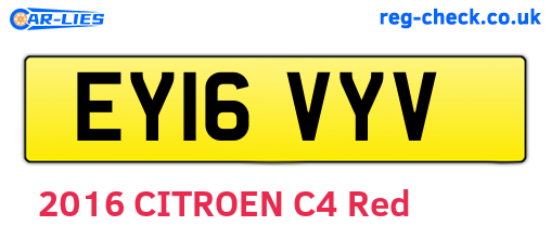EY16VYV are the vehicle registration plates.