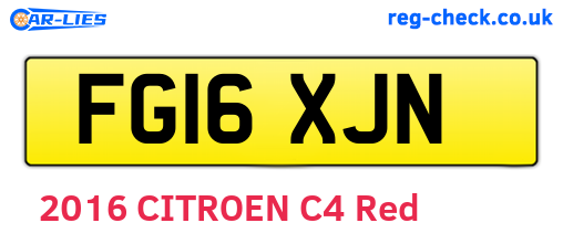 FG16XJN are the vehicle registration plates.