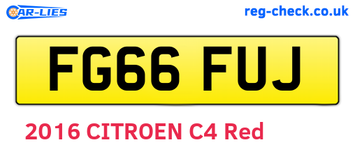 FG66FUJ are the vehicle registration plates.