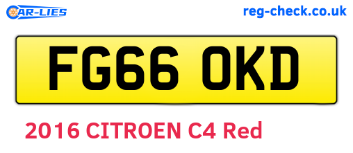FG66OKD are the vehicle registration plates.