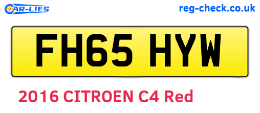 FH65HYW are the vehicle registration plates.