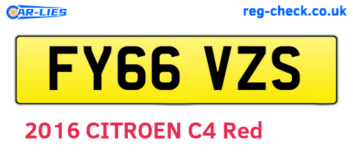 FY66VZS are the vehicle registration plates.