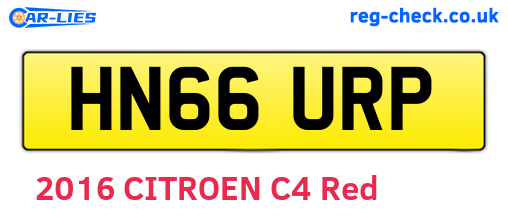 HN66URP are the vehicle registration plates.