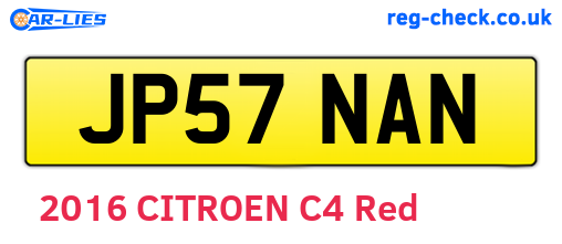 JP57NAN are the vehicle registration plates.
