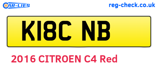 K18CNB are the vehicle registration plates.