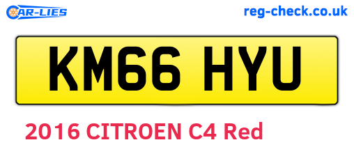 KM66HYU are the vehicle registration plates.