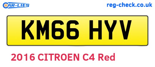 KM66HYV are the vehicle registration plates.