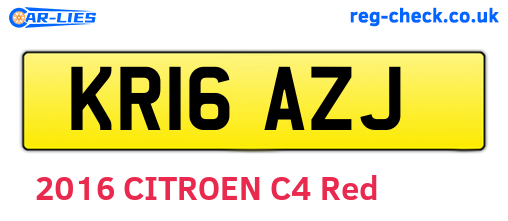 KR16AZJ are the vehicle registration plates.