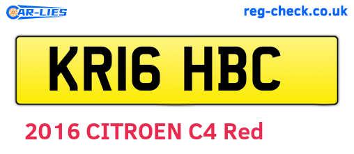 KR16HBC are the vehicle registration plates.