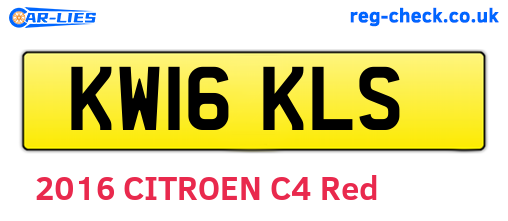 KW16KLS are the vehicle registration plates.