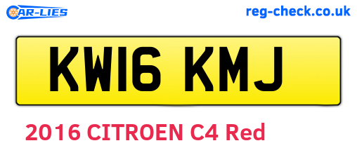 KW16KMJ are the vehicle registration plates.