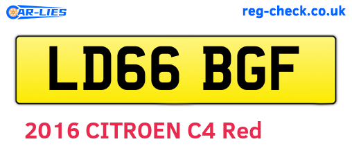 LD66BGF are the vehicle registration plates.
