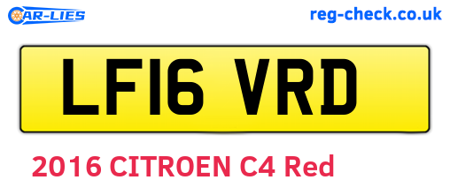 LF16VRD are the vehicle registration plates.