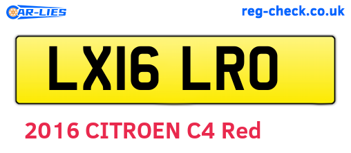 LX16LRO are the vehicle registration plates.
