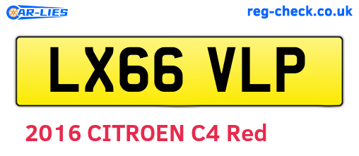 LX66VLP are the vehicle registration plates.