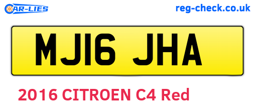 MJ16JHA are the vehicle registration plates.
