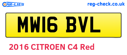 MW16BVL are the vehicle registration plates.