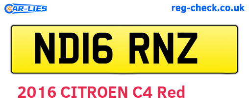 ND16RNZ are the vehicle registration plates.