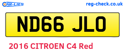 ND66JLO are the vehicle registration plates.