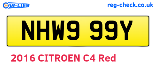 NHW999Y are the vehicle registration plates.