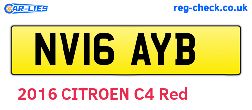 NV16AYB are the vehicle registration plates.