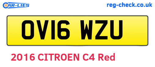 OV16WZU are the vehicle registration plates.