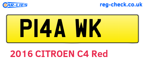 P14AWK are the vehicle registration plates.