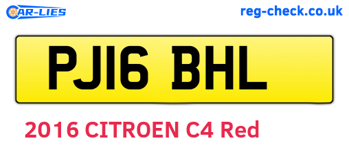 PJ16BHL are the vehicle registration plates.