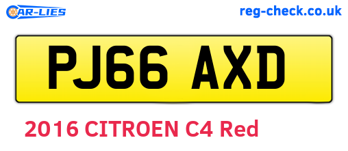 PJ66AXD are the vehicle registration plates.