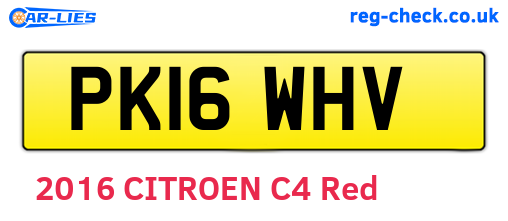 PK16WHV are the vehicle registration plates.
