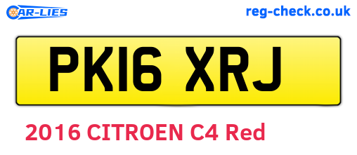 PK16XRJ are the vehicle registration plates.