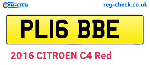 PL16BBE are the vehicle registration plates.